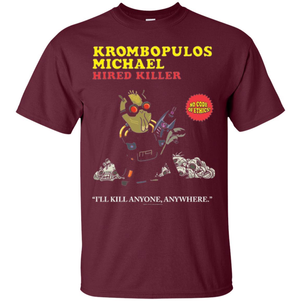 Film T-shirt Krombopulos Michael Hired Killer Maroon