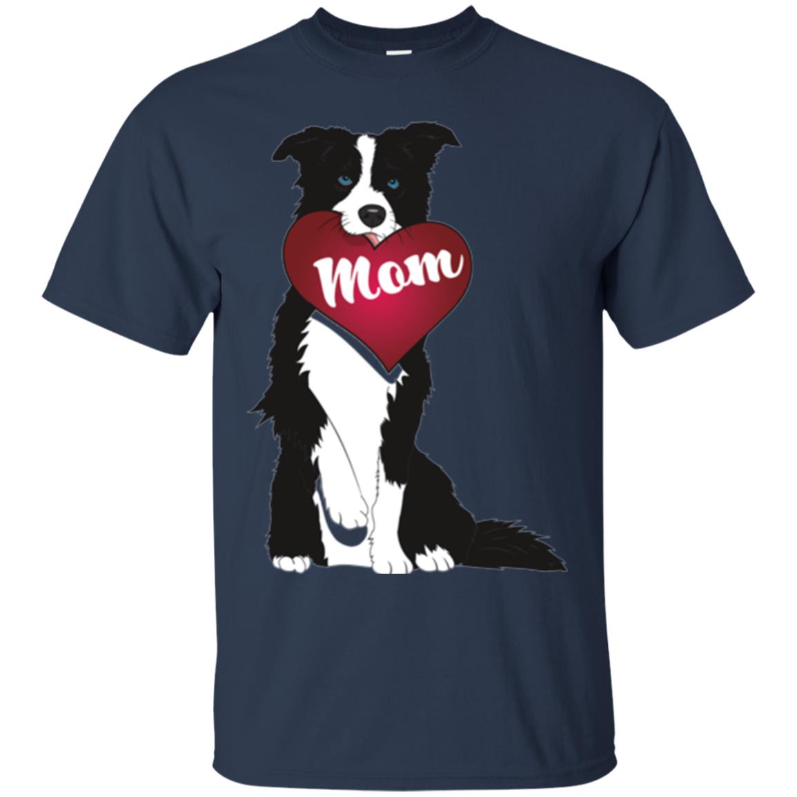 Dog Lover T-sshirt Border Collie Fetching Valentine Heart Navy