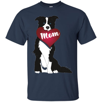 Dog Lover T-sshirt Border Collie Fetching Valentine Heart Navy