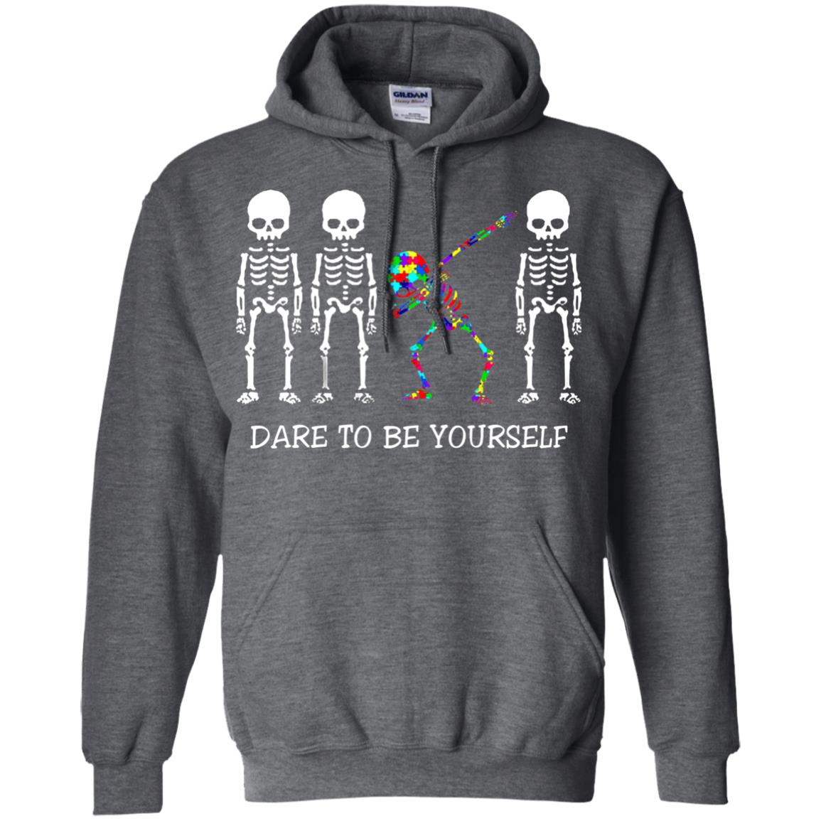 Dare To Be Yourself Autism Awareness T-shirt Dark Heather