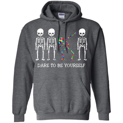 Dare To Be Yourself Autism Awareness T-shirt Dark Heather