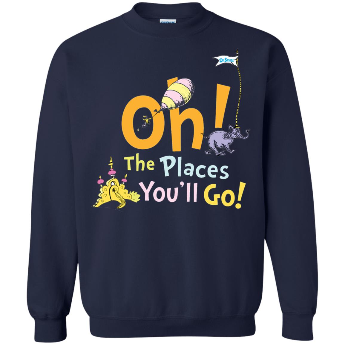 Read Across America Day T-shirt Dr. Seuss Oh The Places You_ll Go Navy