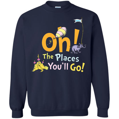 Read Across America Day T-shirt Dr. Seuss Oh The Places You_ll Go Navy