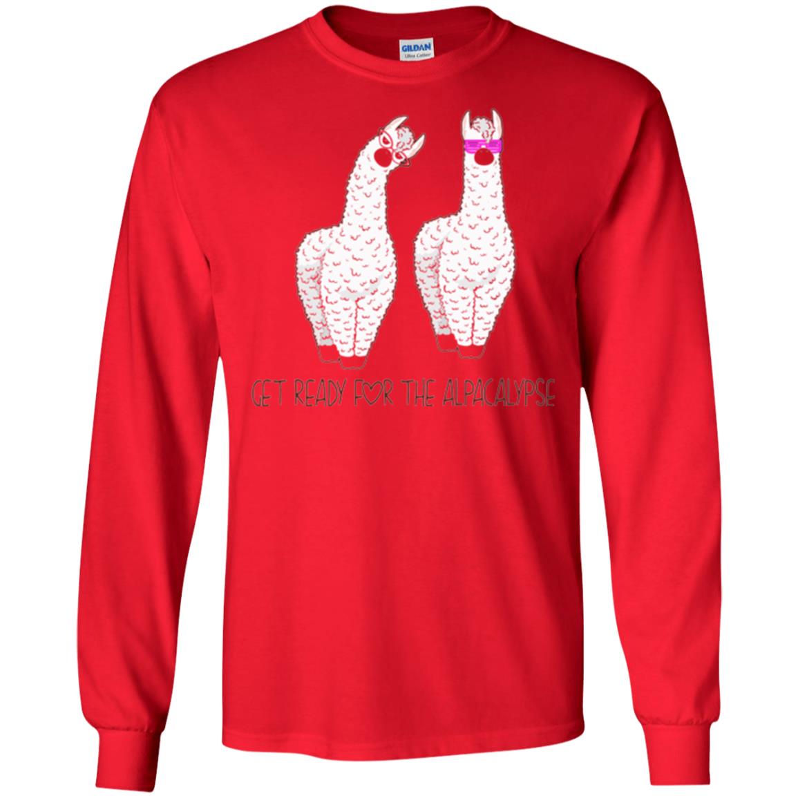 Funny Alpaca T-shirt Get Ready For The Alpacalypse Red