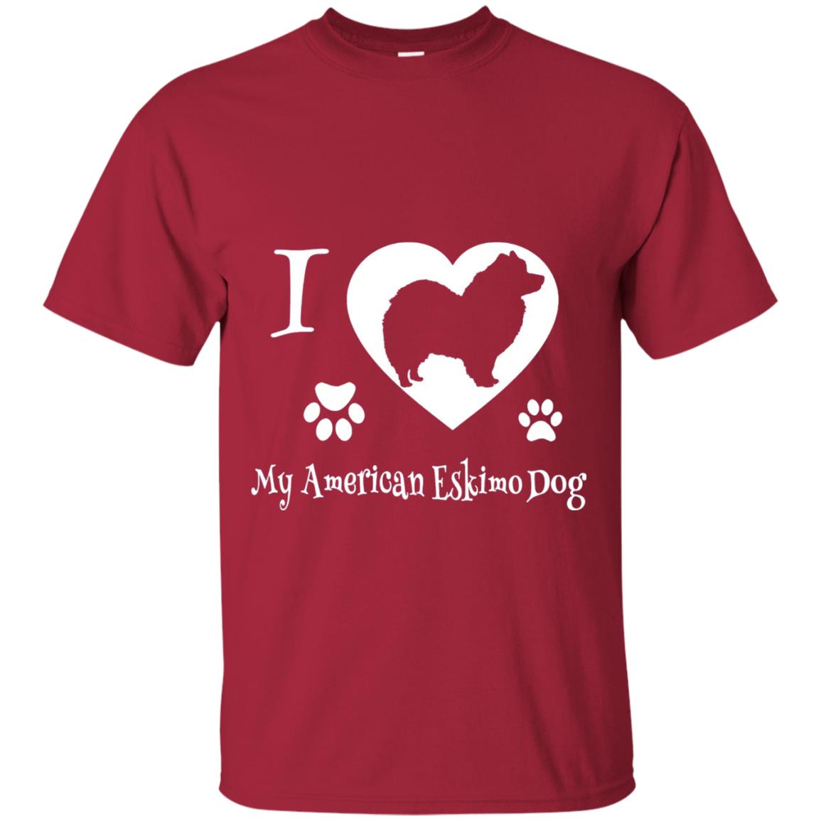 Dog Lover T-shirt I Love My American Eskimo Dog Cardinal