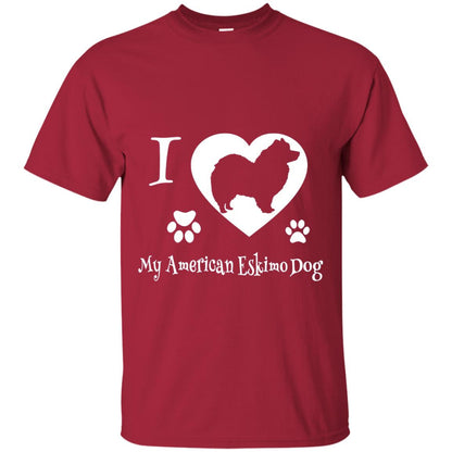Dog Lover T-shirt I Love My American Eskimo Dog Cardinal