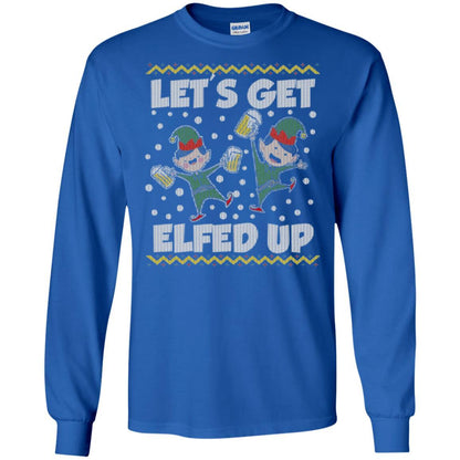 Christmas T-shirt Let's Get Elfed Up Royal