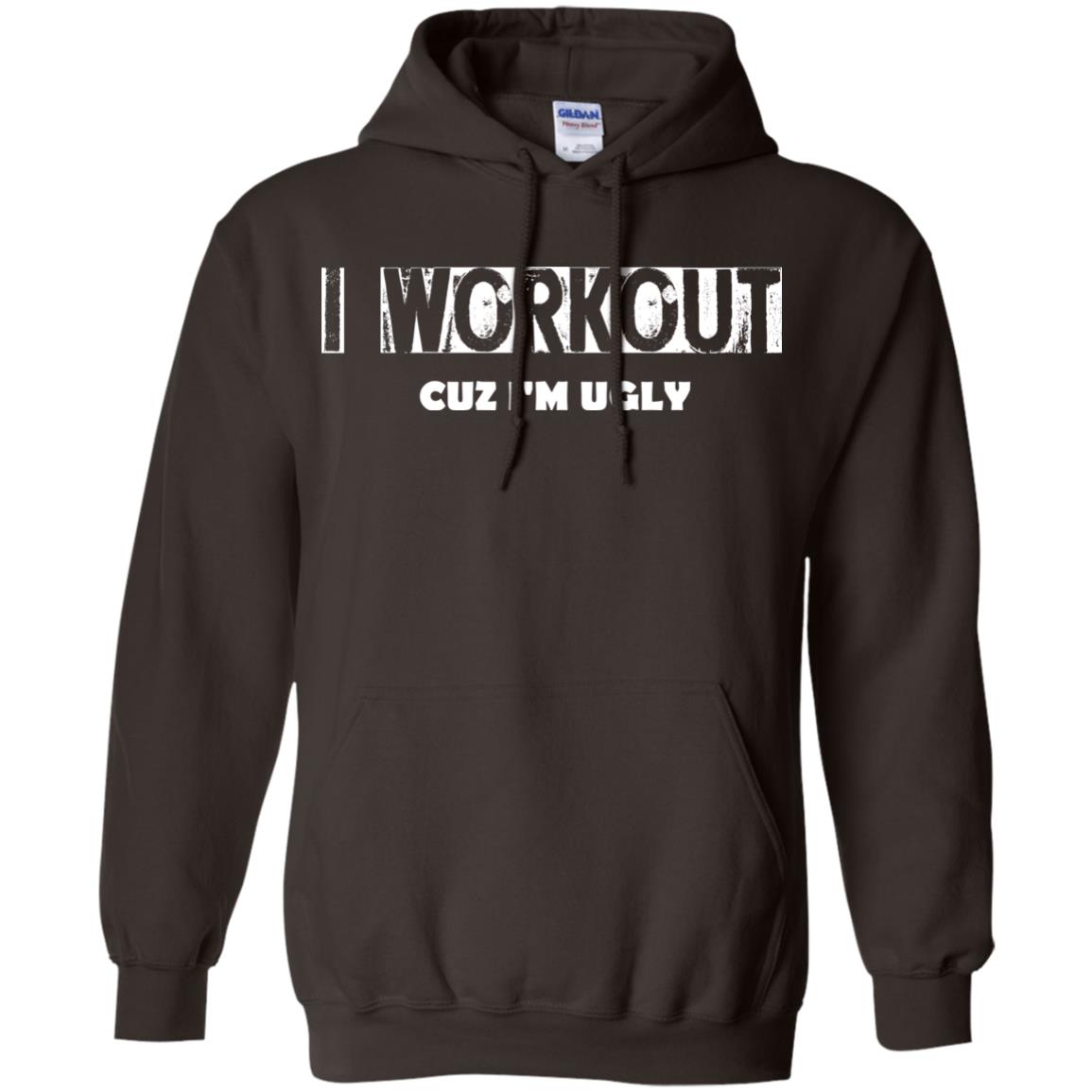 Gymer T-shirt I Workout Cuz I'm Ugly Dark Chocolate
