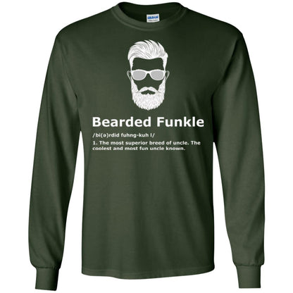 Funny Uncle T-shirt Bearded Funkle Forest Green