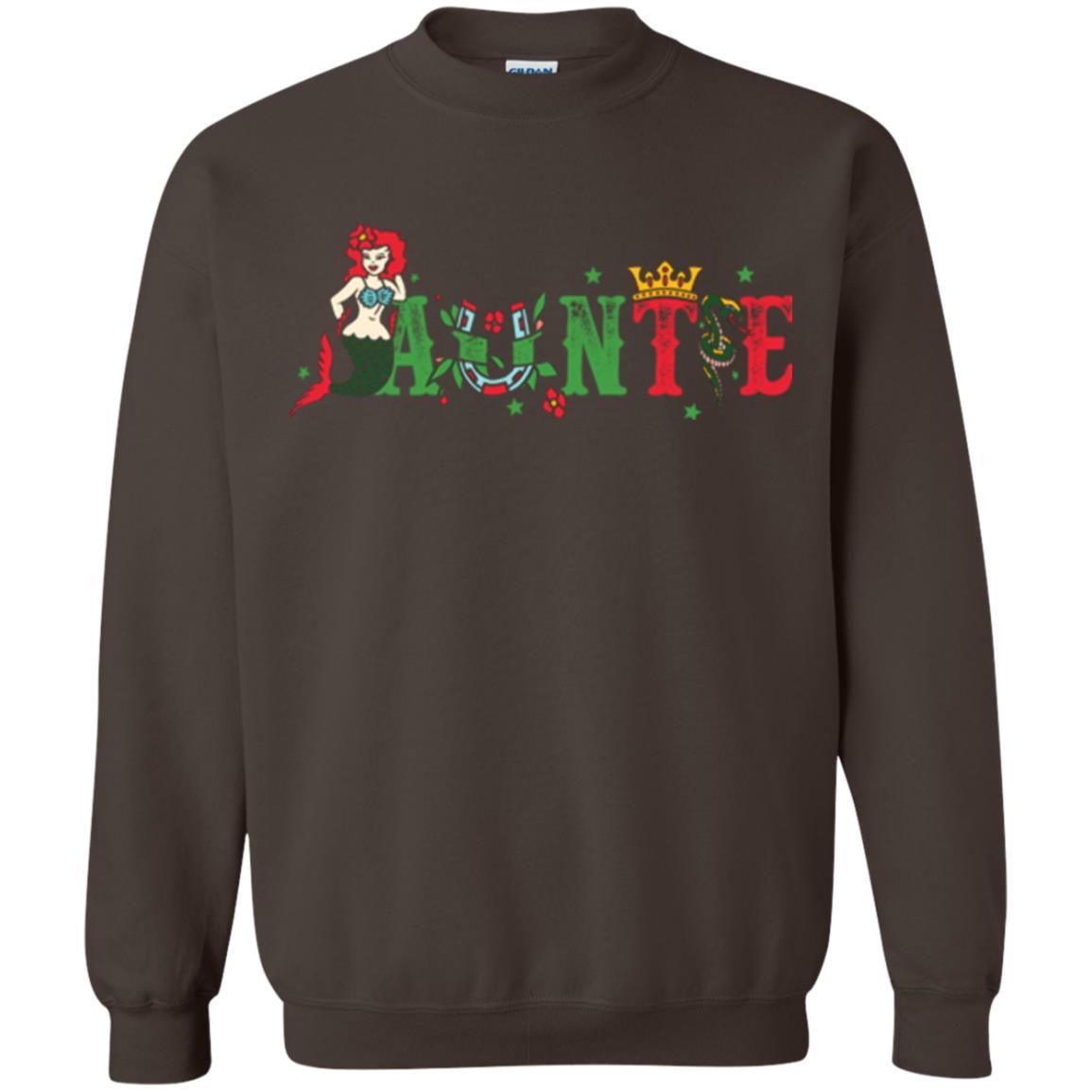 Aunt T-shirt Mermaid Auntie T-shirt Dark Chocolate