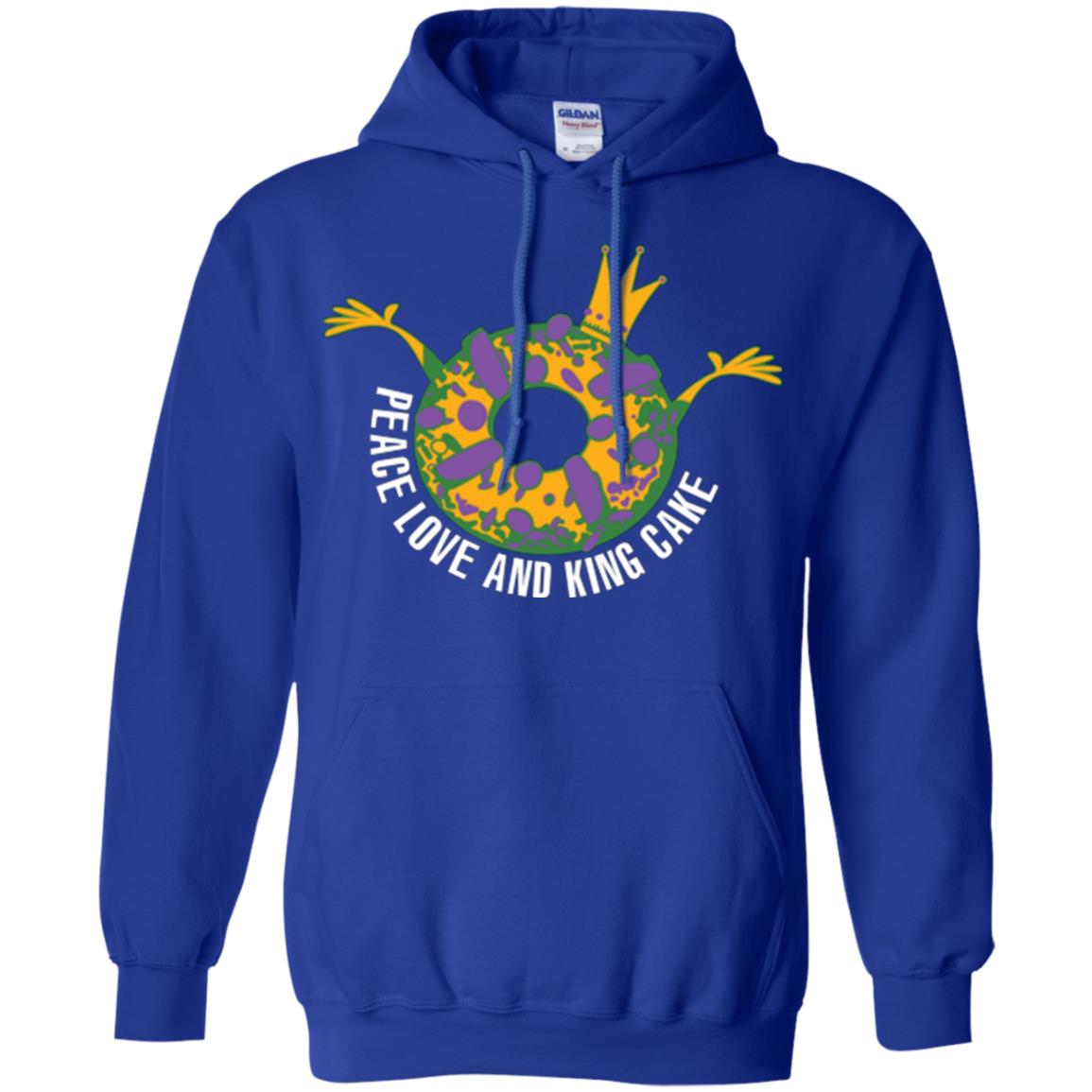Mardi Gras T-shirt Peace Love And King Cake Royal