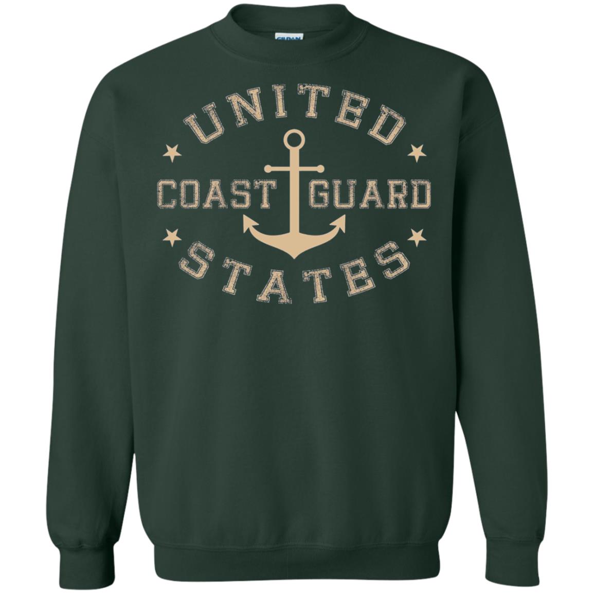 Coast Guard Birthday United States Anchor T-shirt Forest Green