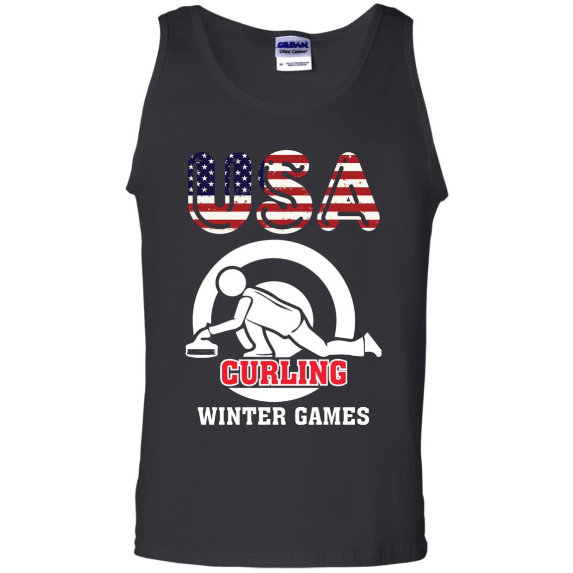 Usa Curling Winter Games Curling Lover T-shirt Black