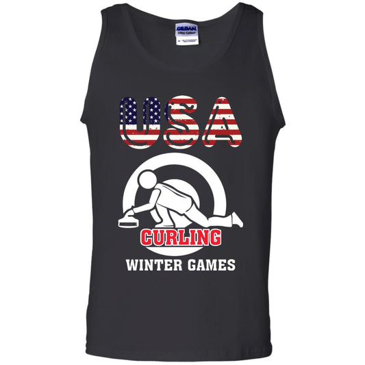 Usa Curling Winter Games Curling Lover T-shirt Black