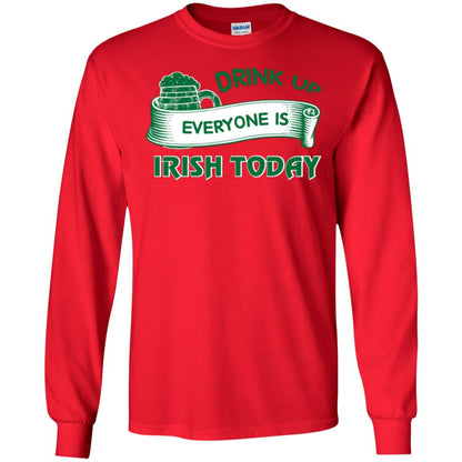 Saint Patrick's Day T-shirt Drink Up Everyone Is Irish Today Red