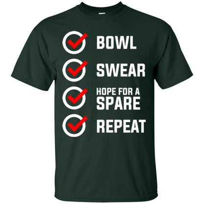 Bowling Lover T-shirt Bowl Swear Hope For A Spare Repeat Forest
