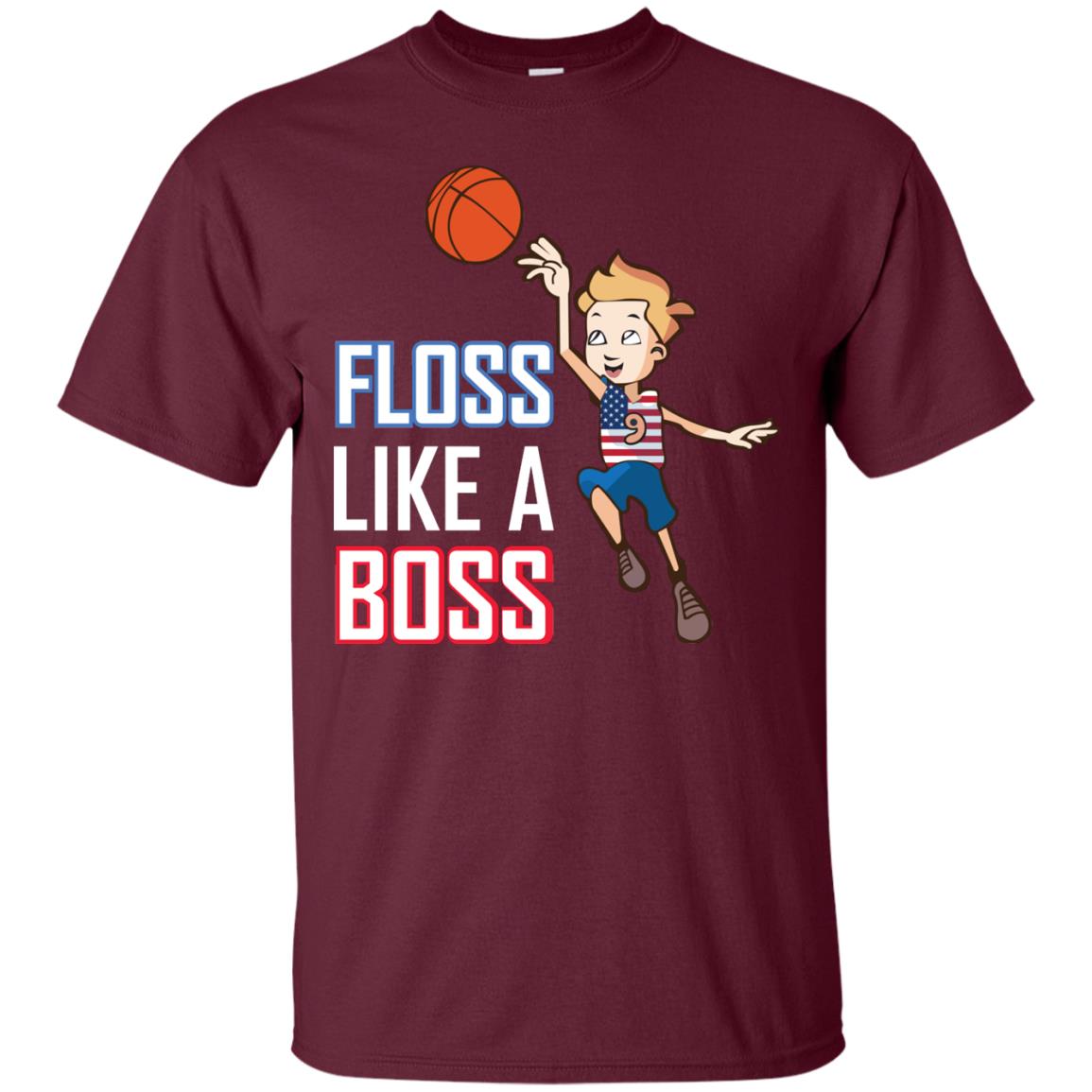 Floss Like A Boss Shirt For Basketball Players Maroon