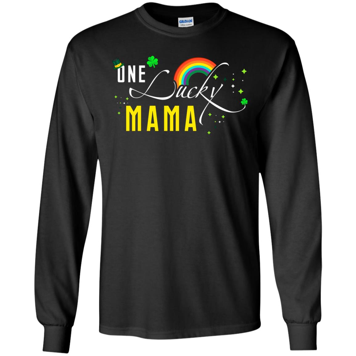 One Lucky Mama St. Patrick_s Day T-shirt Black