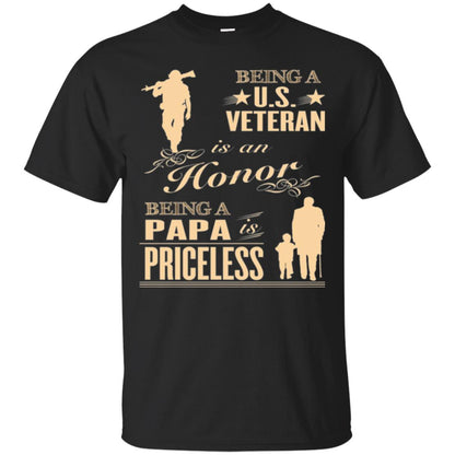 Papa T-shirt Being A U.s Veteran Black