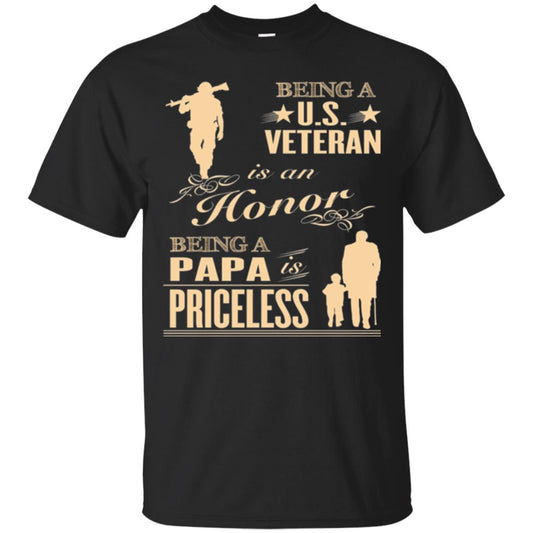Papa T-shirt Being A U.s Veteran Black