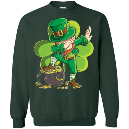 Dabbing Leprechaun St Patricks Day T-shirt Forest Green