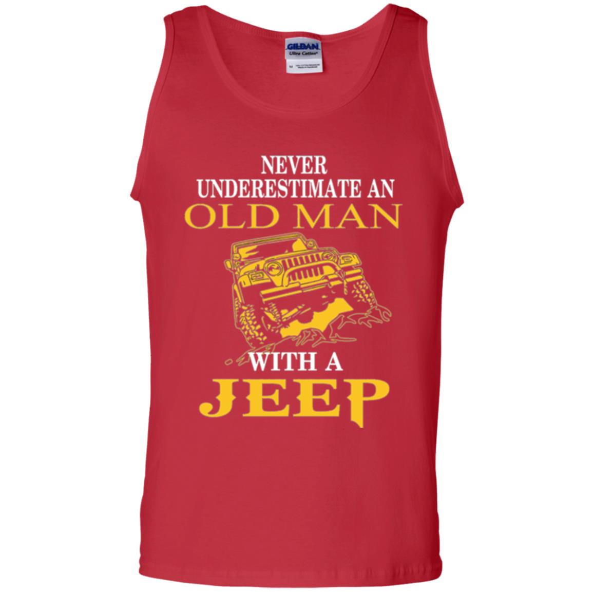 Never Underestimate An Old Man With A Jeep T-shirt Red