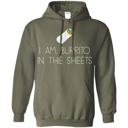 Burrito T-shirt I Am A Burrito In The Sheets Swaddling Military Green