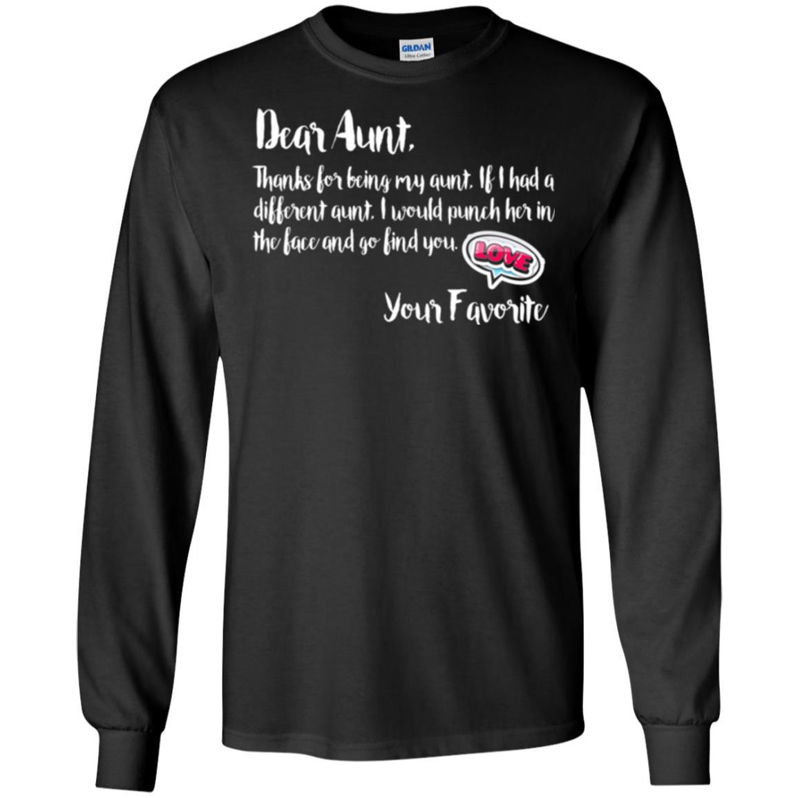 Family T-shirt Dear Aunt Thanks For Being My Aunt Black