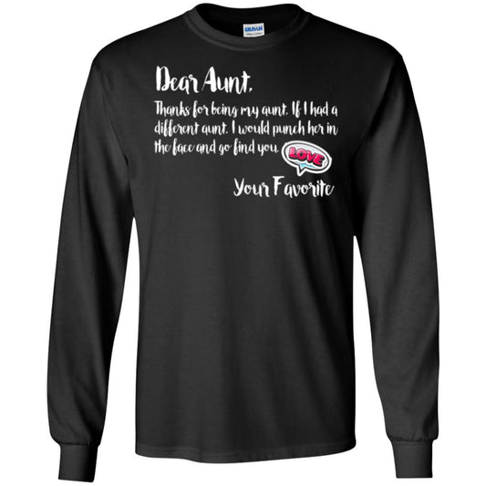 Family T-shirt Dear Aunt Thanks For Being My Aunt Black