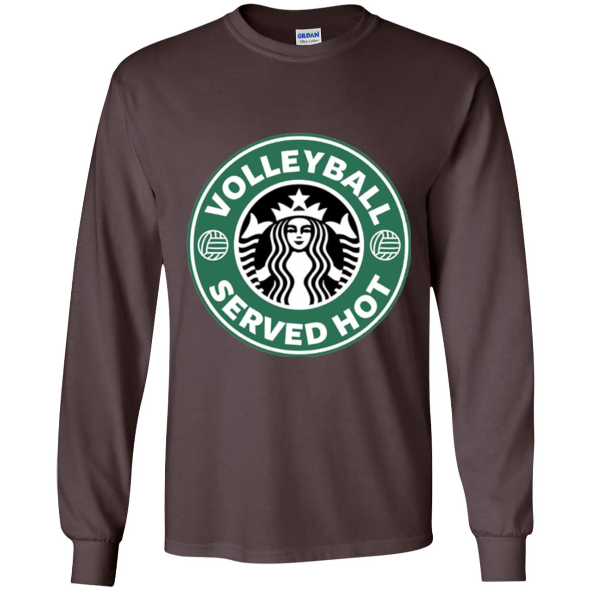 Volleyball Lovers T-shirt Served Hot Dark Chocolate