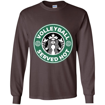 Volleyball Lovers T-shirt Served Hot Dark Chocolate