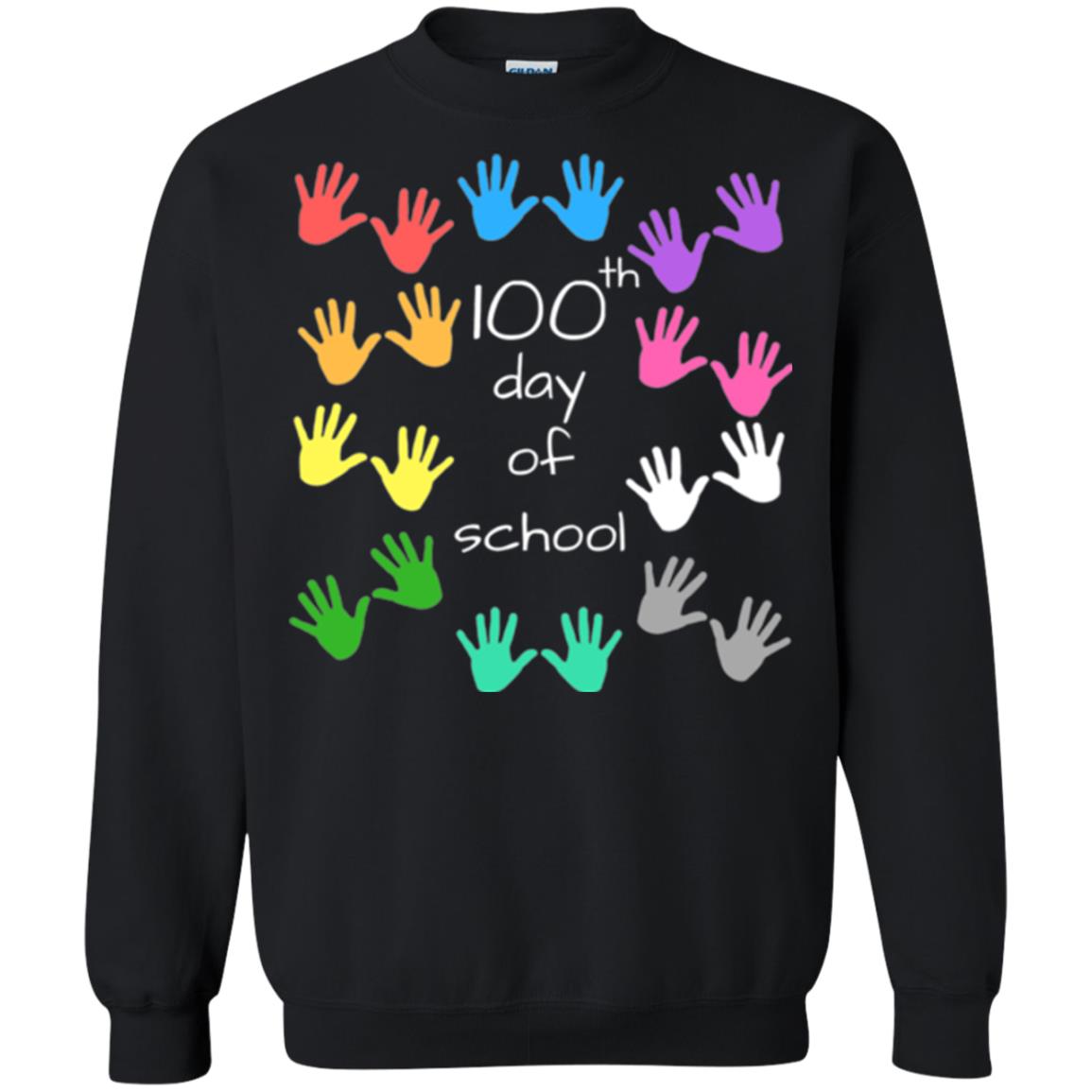 100th Day Of School T-shirt Cute Color Hands