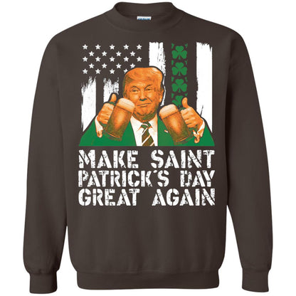 Make St Patrick_s Day Great Again Funny Trump T-shirt Dark Chocolate