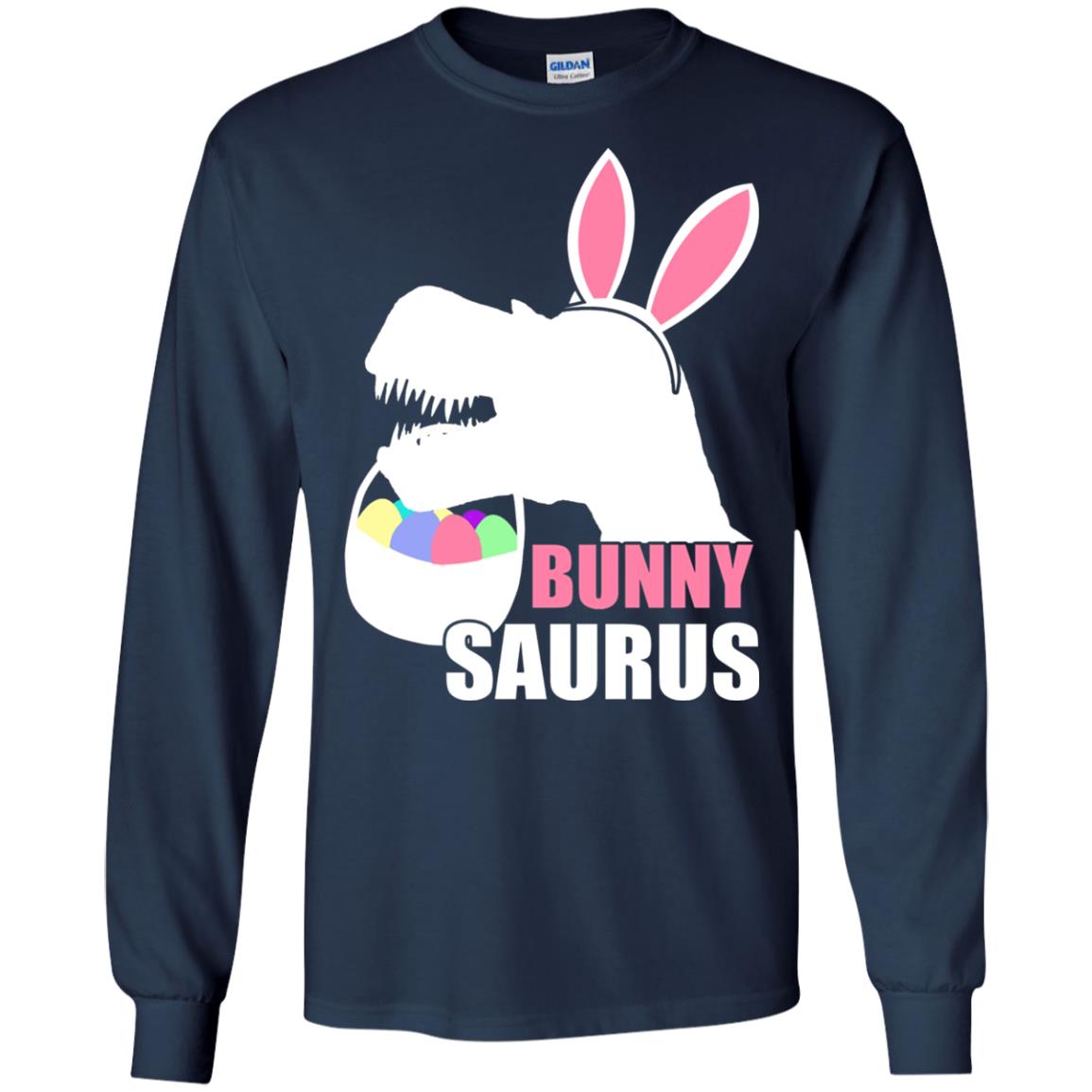 Bunnysaurus Easter Dinosaur Lover Shirt Navy