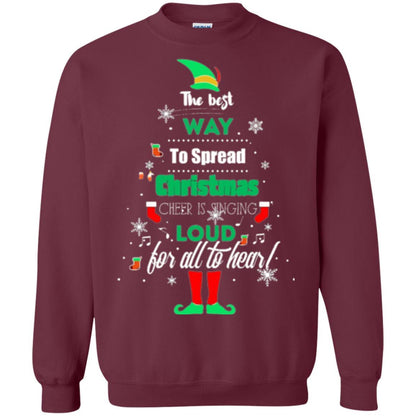 Elf Christmas T-shirt The Best Way To Spread Christmas Cheer Maroon