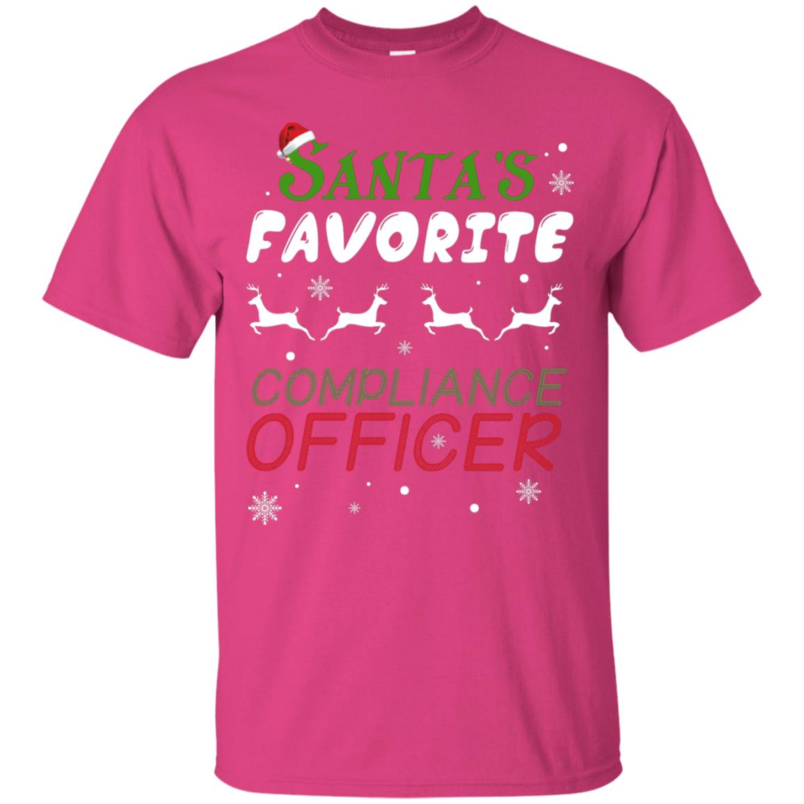 Santa's Favorite Compliance Officer X-mas Shirt Heliconia