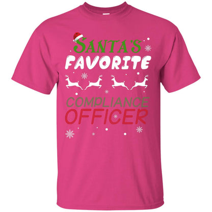 Santa's Favorite Compliance Officer X-mas Shirt Heliconia