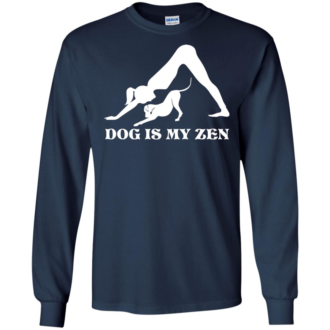 Yoga Dog T-shirt Dog Is My Zen Navy