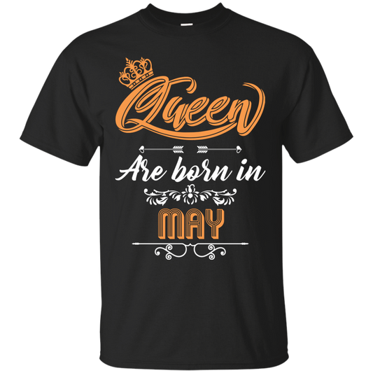 Brithday T-Shirt Queen Are Born In May Black