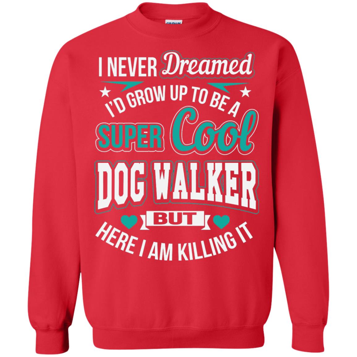 Funny Dog Walker T-shirt Super Cool Dog Walker Red