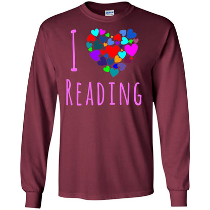 I Love Reading Club Heart Love Books Gift Shirt For Bookworm Maroon
