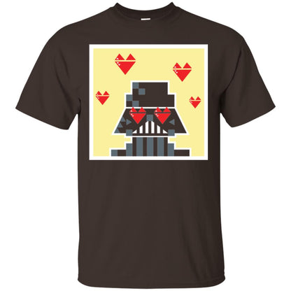 Star Wars Vader Pixel Heart Eyes Valentine_s Graphic T-shirt Dark Chocolate