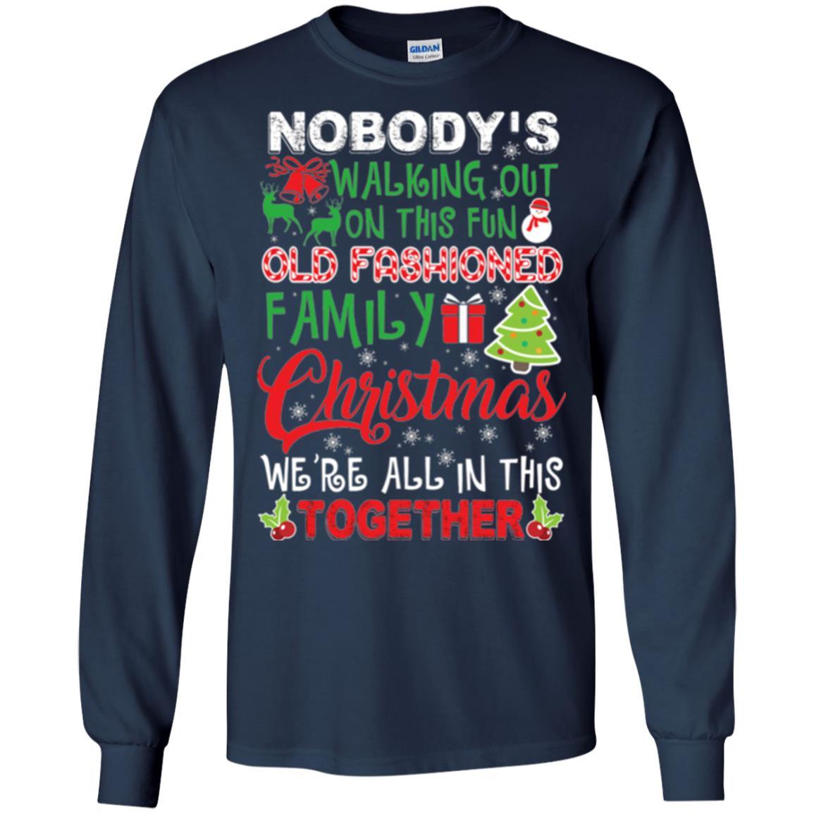 Family Christmas T-shirt We're All In This Together Navy