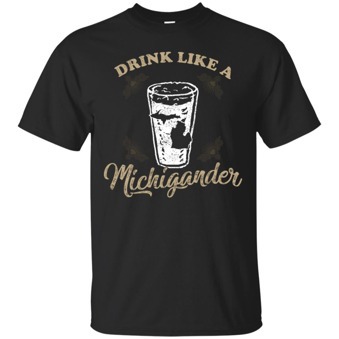 Drink Like Michigander Shirt Black