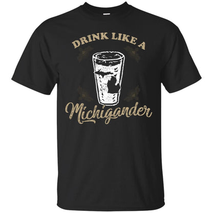 Drink Like Michigander Shirt Black