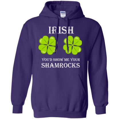 Saint Patrick's Day T-shirt Irish You'd Show Me Your Shamrocks Purple
