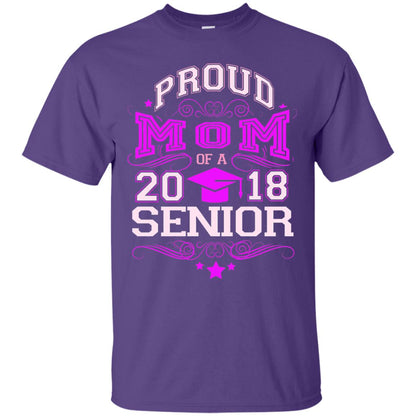 Proud Mom Of A 2018 Senior Family T-shirt Purple
