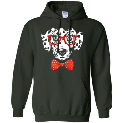 Dog Lover T-shirt Hipster Dog Dalmatian Wearing Glasses Forest Green