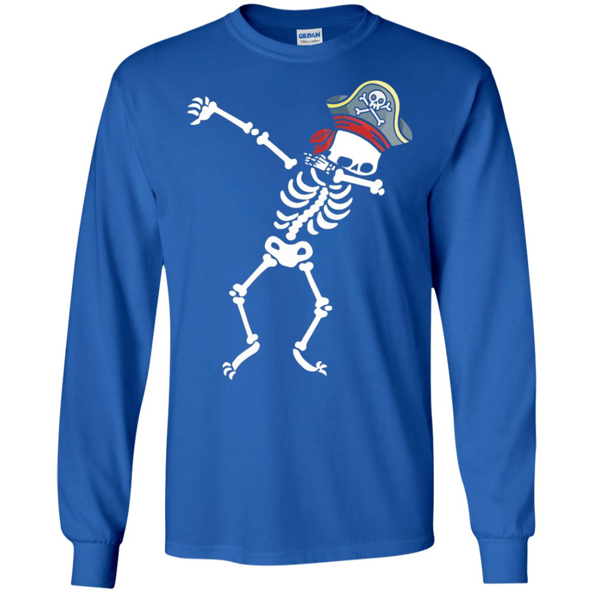 Dabbing Skeleton With Pirates Hat T-shirt Royal
