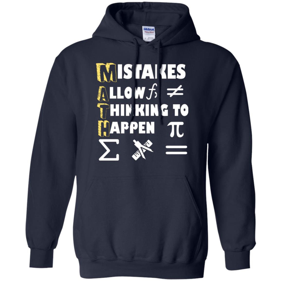 Math Lover T-shirt Mistakes Allow Thinking To Happen Navy
